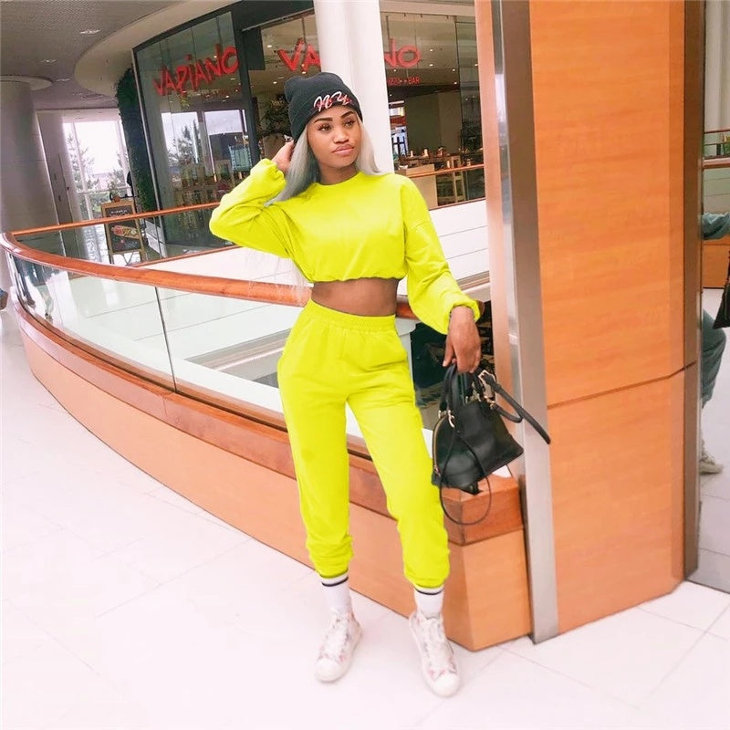 Two piece sweatpants sport suit