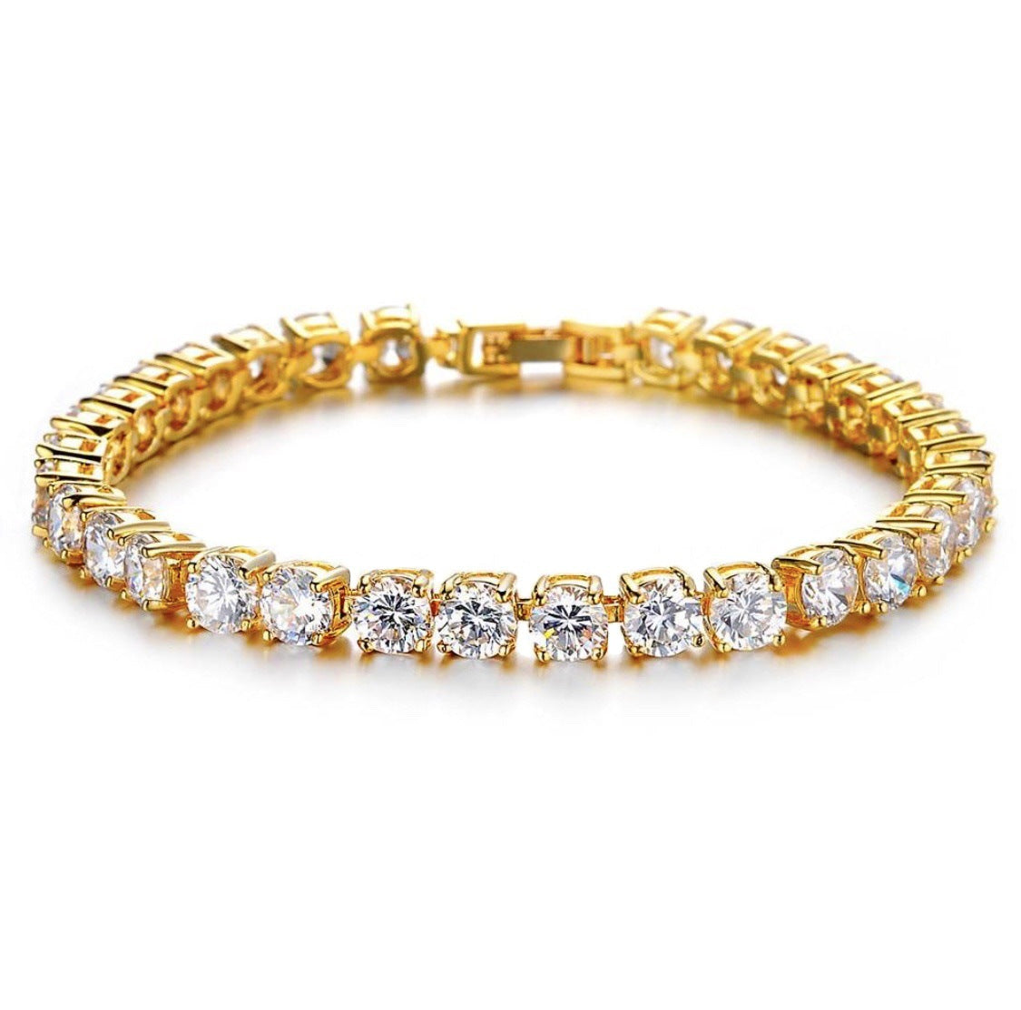 Iced Out Bracelet Single Row Rhinestones