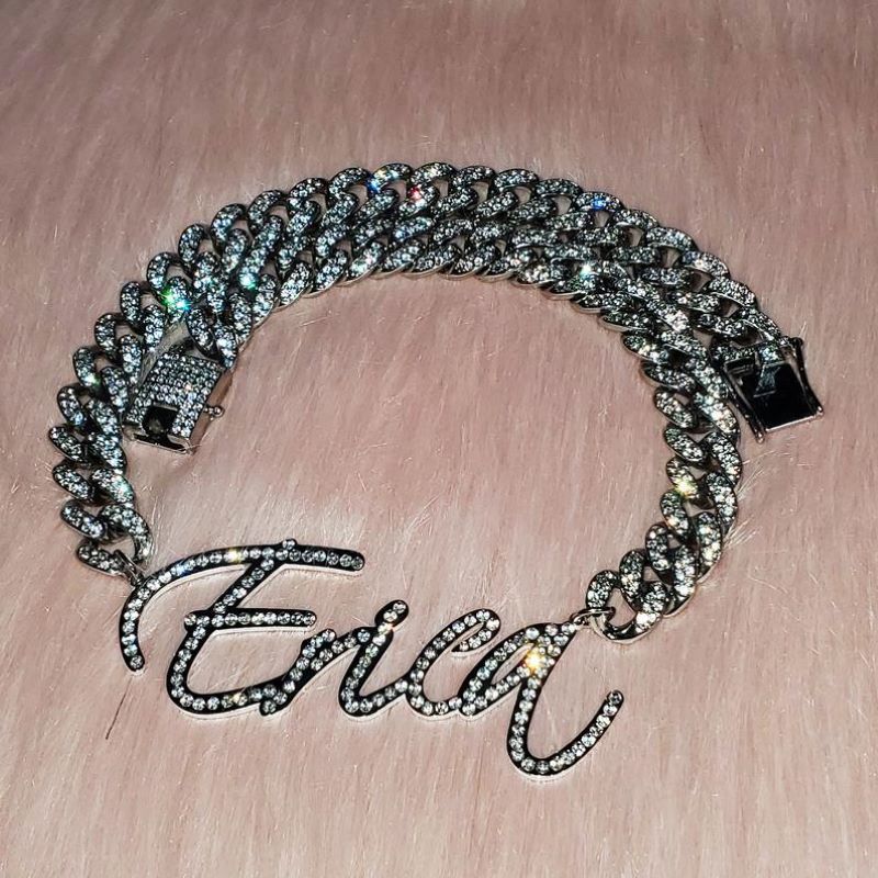 Rhinestone custom Name Pendant Necklace