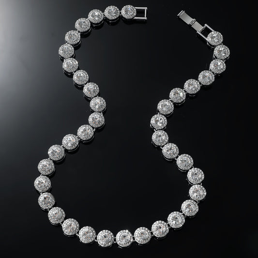 Round Rhinestone Necklace
