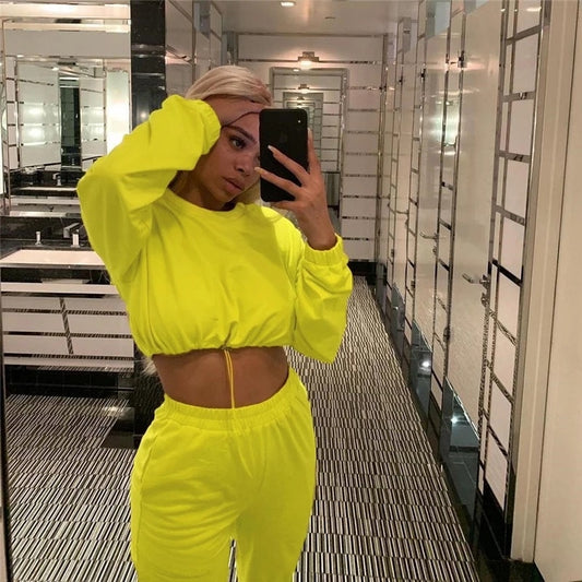 Two piece sweatpants sport suit
